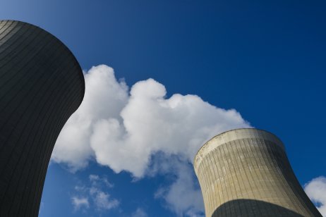 A nuclear power plant cooling tower