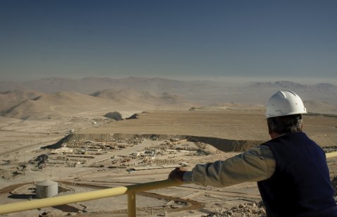Aerial view of Antofagasta’s open-pit Zaldivar copper mine