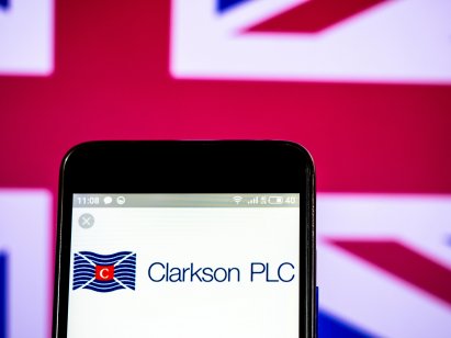 Clarkson PLC logo on a mobile phone