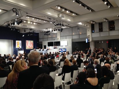 Sotheby's auctioneer Oliver Barker called the winning bid for the US Constitution