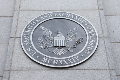 SEC emblem on side of building