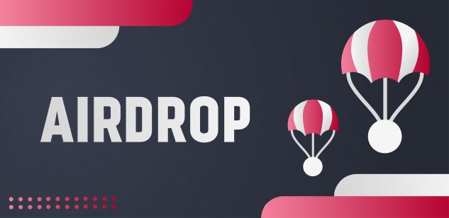 An illustration of a cryptocurrency airdrop