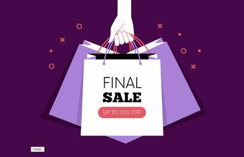 Shopping bags with final sale printed