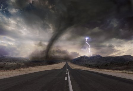 Tornado and lightning. Photo: Alamy