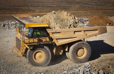 Truck transporting mined ore