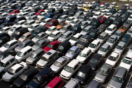 Line up of used cars