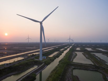 Coastal wind farms in Nantong, China