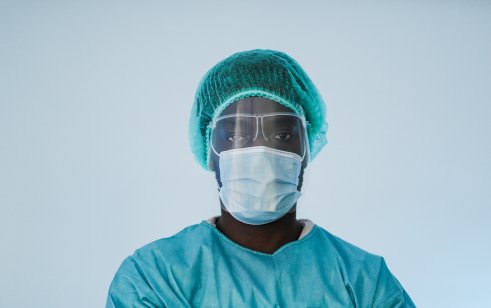 Doctor in PPE used for treating Covid patients