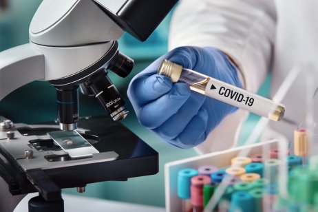 Covid-19 tests being carried out in a laboratory