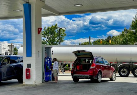 Car at a gas station