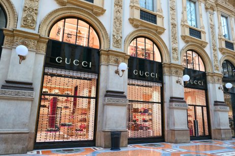 The exterior of the Gucci store in Milan