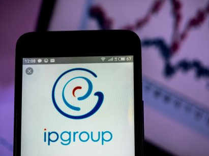 IP Group logo on smartphone