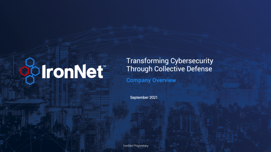 Cover page of 2021 IronNet investor presentation
