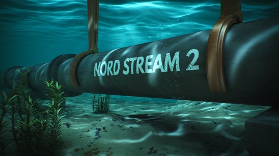 A rendered image of the Nord Stream 2 pipeline