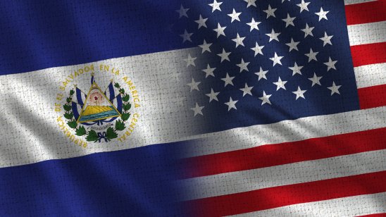 Photo of US and El Salvadoran flags