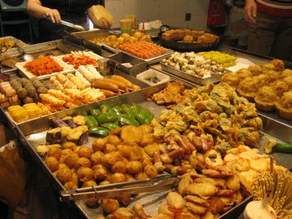 A display of street food