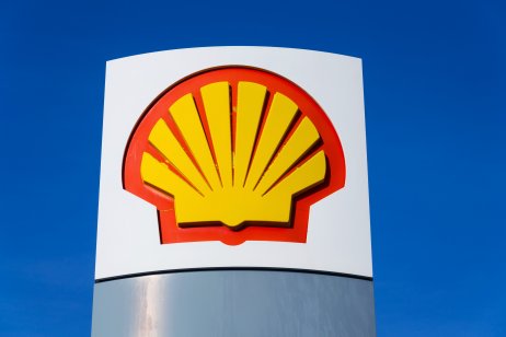 Shell logo on a gas station sign