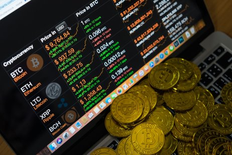 Bitcoins on a computer