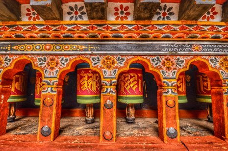 Prayer wheel in Bhutan