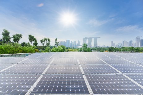 Solar panels at a public park in Singapore 