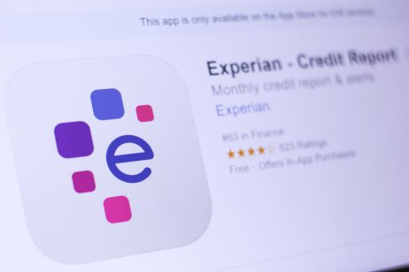 Experian credit report app displayed on a screen