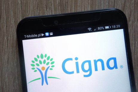 Cigna logo displayed on a smartphone