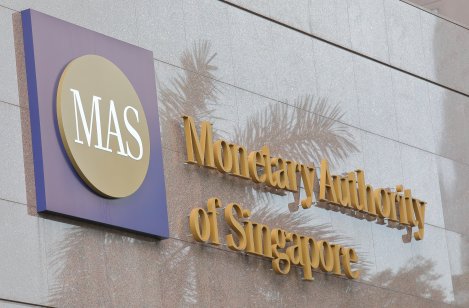 Sign outside Monetary Authority of Singapore building 