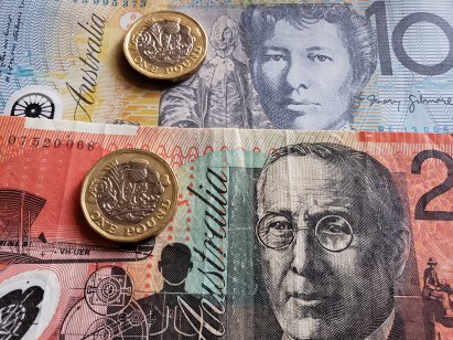 approach to australian dollars banknotes and coins of one sterling pound