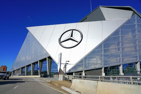 ATLANTA, GA -4 JAN 2019- View of the Mercedes-Benz Stadium, a multi-purpose sports arena located in Georgia, home of the Atlanta Falcons. It will host the NFL Superbowl LIII 53 in February 2019.