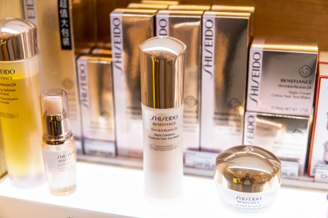 Shiseido products on display