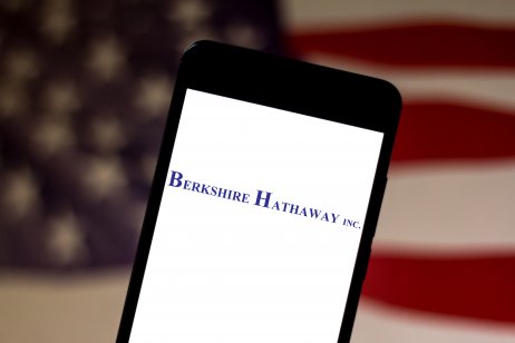 Berkshire Hathaway logo displayed on a smartphone