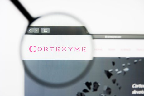 Richmond, Virginia, USA - 8 May 2019: Illustrative Editorial of Cortexyme, Inc. website homepage. Cortexyme, Inc. logo visible on display screen.