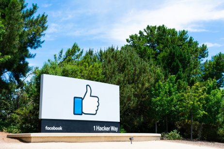 The Facebook like sign outside the company's Silicon Valley head office