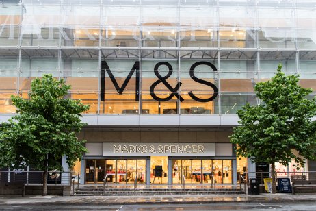 A Marks and Spencer store flanked by trees