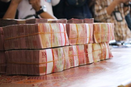 Stack of rupiah notes