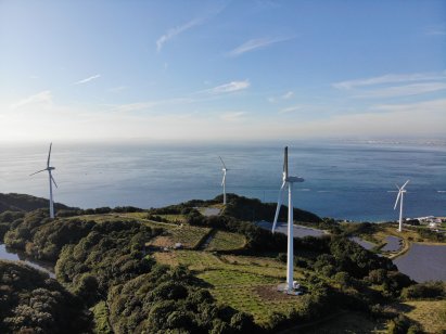 Wind turbines in Nojima-Tokiwa, Awaji, Hyogo, Japan
