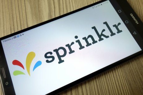 Sprinklr logo on cell screen