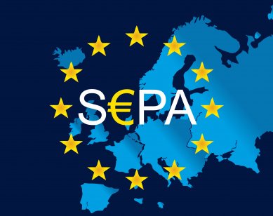 SEPA logo over Europe