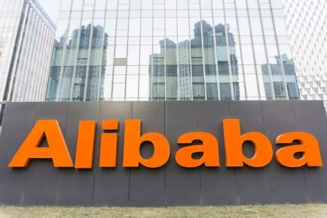 Alibaba sign outside the firm's corporate HQ 