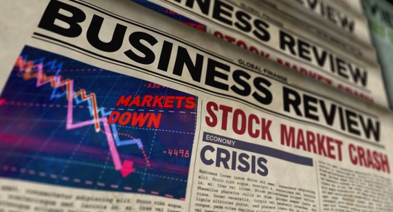 Stock market crash newspaper headline 