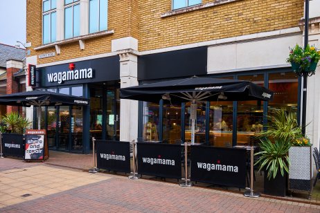 Exterior of a Wagamama's restaurant in Middlesex in the UK