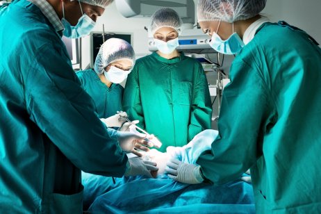 A surgical team at work