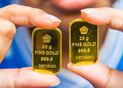 Two gold bar produce by Indonesia's Antam