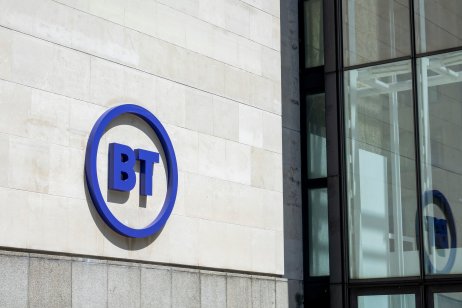 A London corporate office of BT, the British telecommunications and IT services company, pictured in 2020