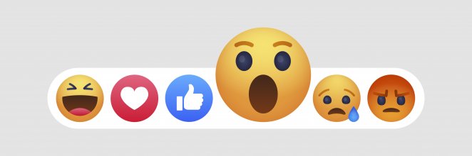 A row of Facebook emojis 