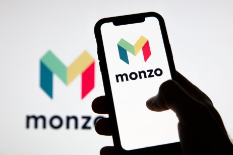 File photo of a Monzo online financial banking logo on a smartphone