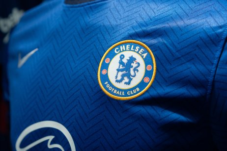 Blue jersey with Chelsea FC logo on it