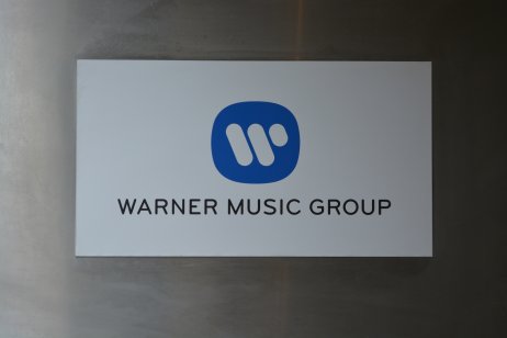 August 2020, London, Great Britain, United Kingdom. A Warner music group logo/sign.