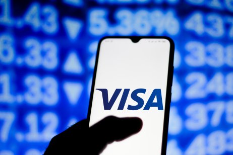 September 7, 2020, Brazil. In this photo illustration the Visa logo seen displayed on a smartphone
