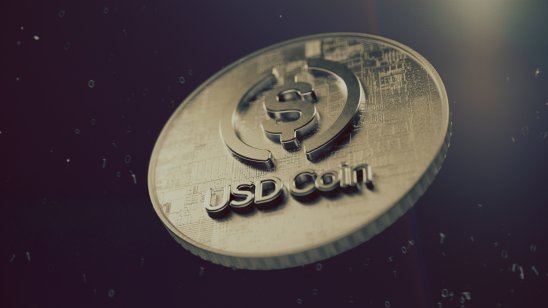 USD Coin on a dark background